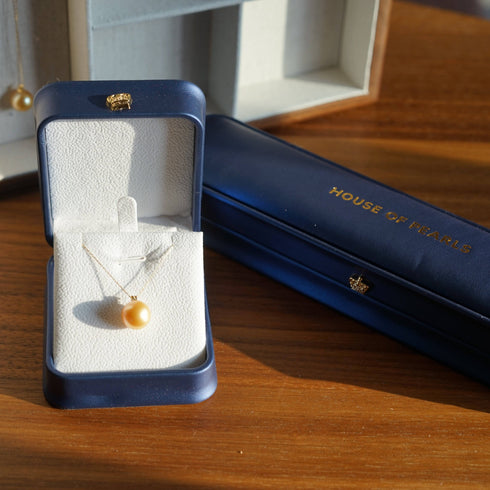 11-12mm Golden South Sea Pearl & Sasha Pendant Necklace - House Of Pearls